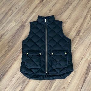 J.Crew Black Excursion Quilted Puffer Vest Size M